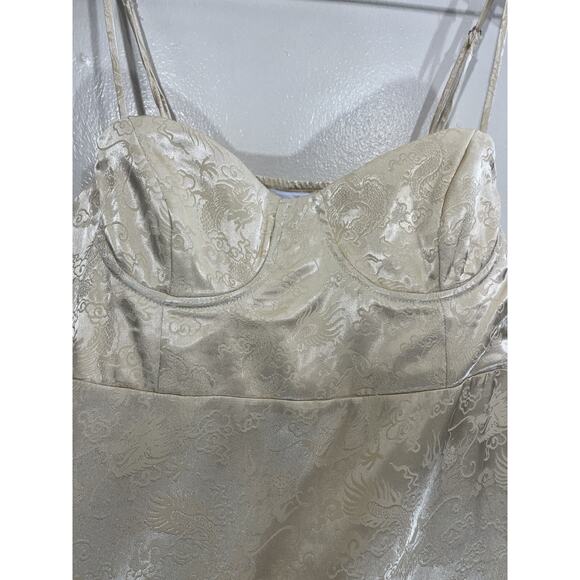 Y2K Coquette Satin Mini Slip Corset Style Dress 8 Fairy Dragon Baddie 90s Club - Picture 5 of 14